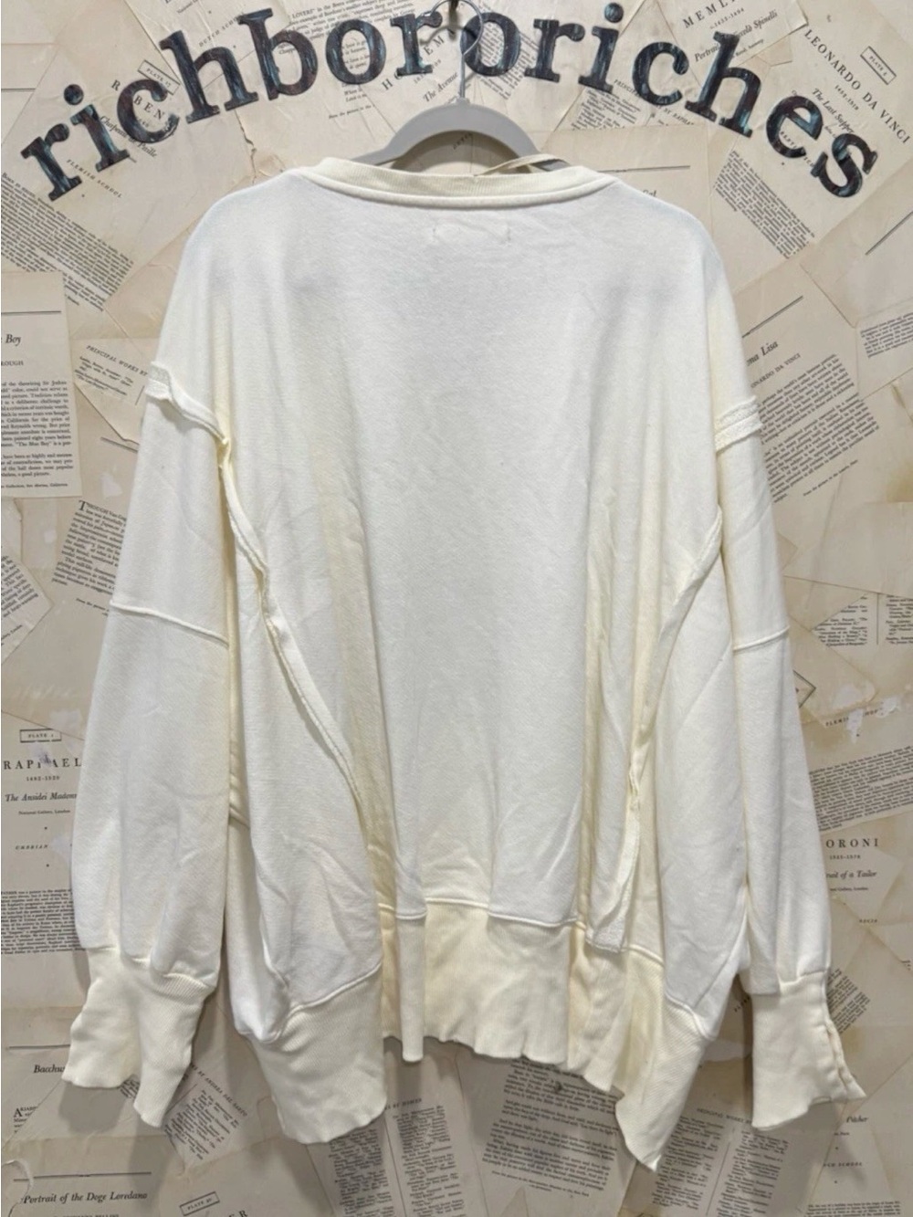Free People Graphic Camden PulloverSweatshirt We The Free Slouchy Lobster Combo - Picture 4 of 4